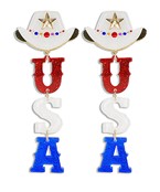 acrylic cowboy hat and USA earring Online Hot Sale