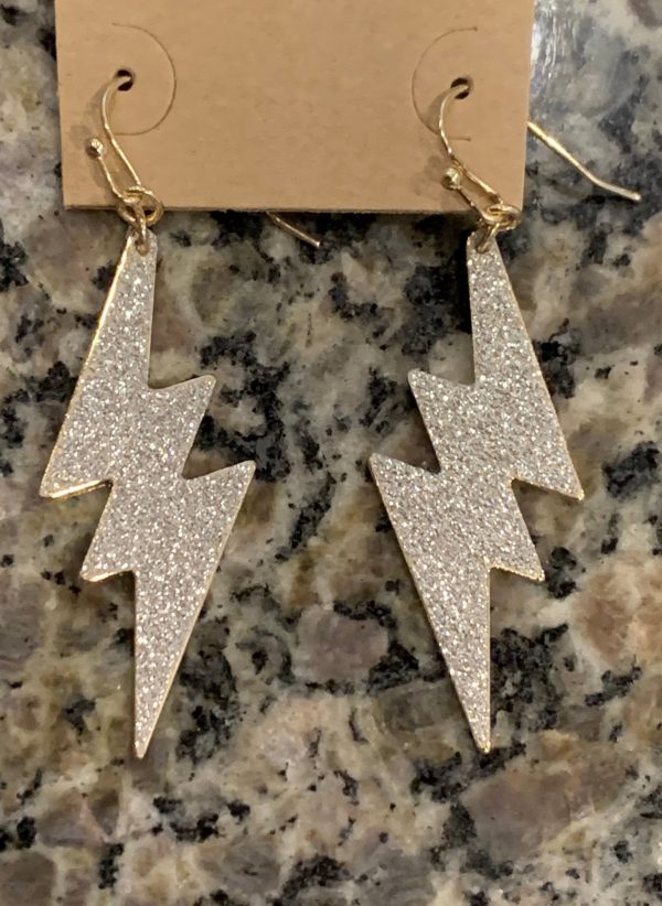 Silver glitter bolts Online now