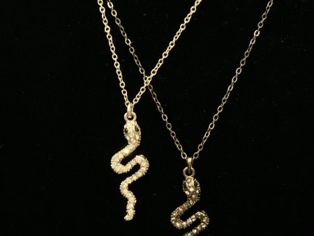 Smaller pave snake necklace on Sale