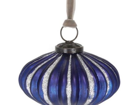 Glass navy and silver onion shaped Online Hot Sale